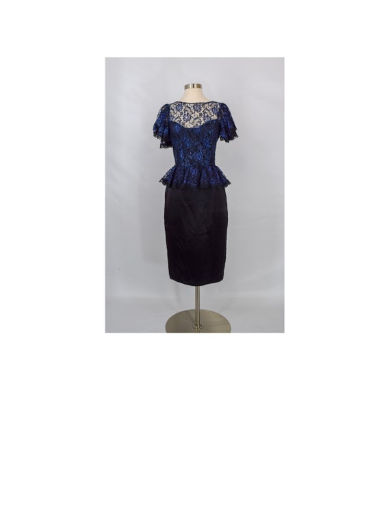 Vintage 1970s Gunne Sax Dress | 70s Black Satin Purpl… - Gem
