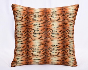 Funda de cojín con estampado de tigre retro: detalle decorativo con estampado animal para sofá, dormitorio y sala de estar.