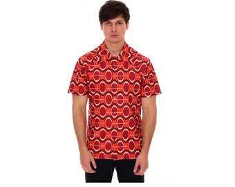 Men's Grey Butterfly Printed Shirt Collar Slim Fit Shirt & Shorts