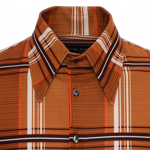 mens orange plaid dress shirt KOTON Men's Shirt in Orange