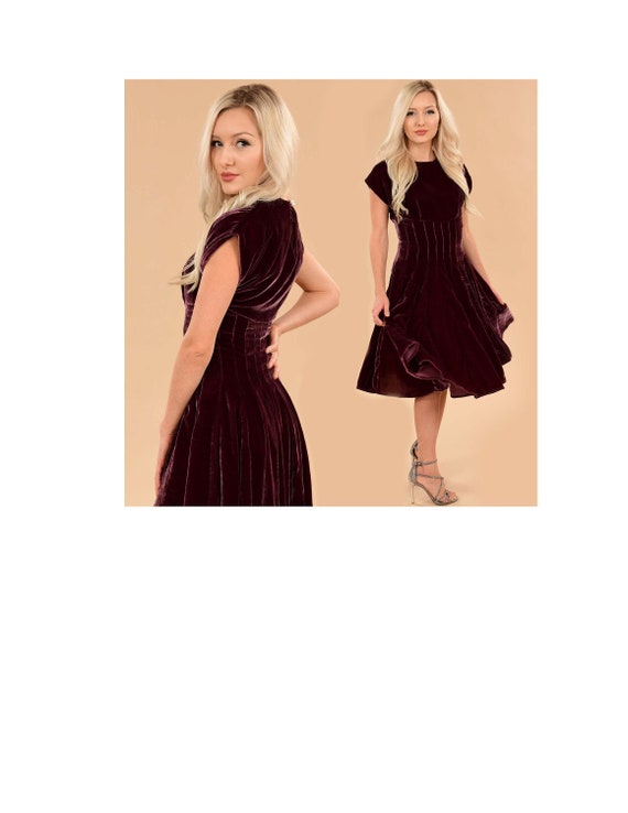 princess polly baby blue dress Anastasia Puff Sleeve Velvet Maxi Dress | Vintage-Inspired Burgundy Burnout Velvet  Dress