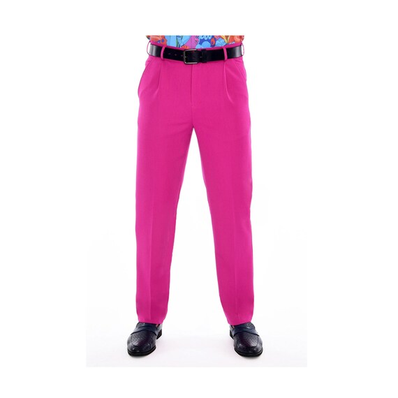 high waisted pink dress pants High waisted wide leg dress pants Fuchsia / LARGE main image 1