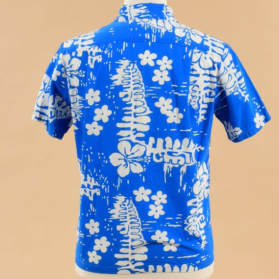 Vintage 1990s Blue Hawaiian Shirt | 90s Men's Tro… - image 5