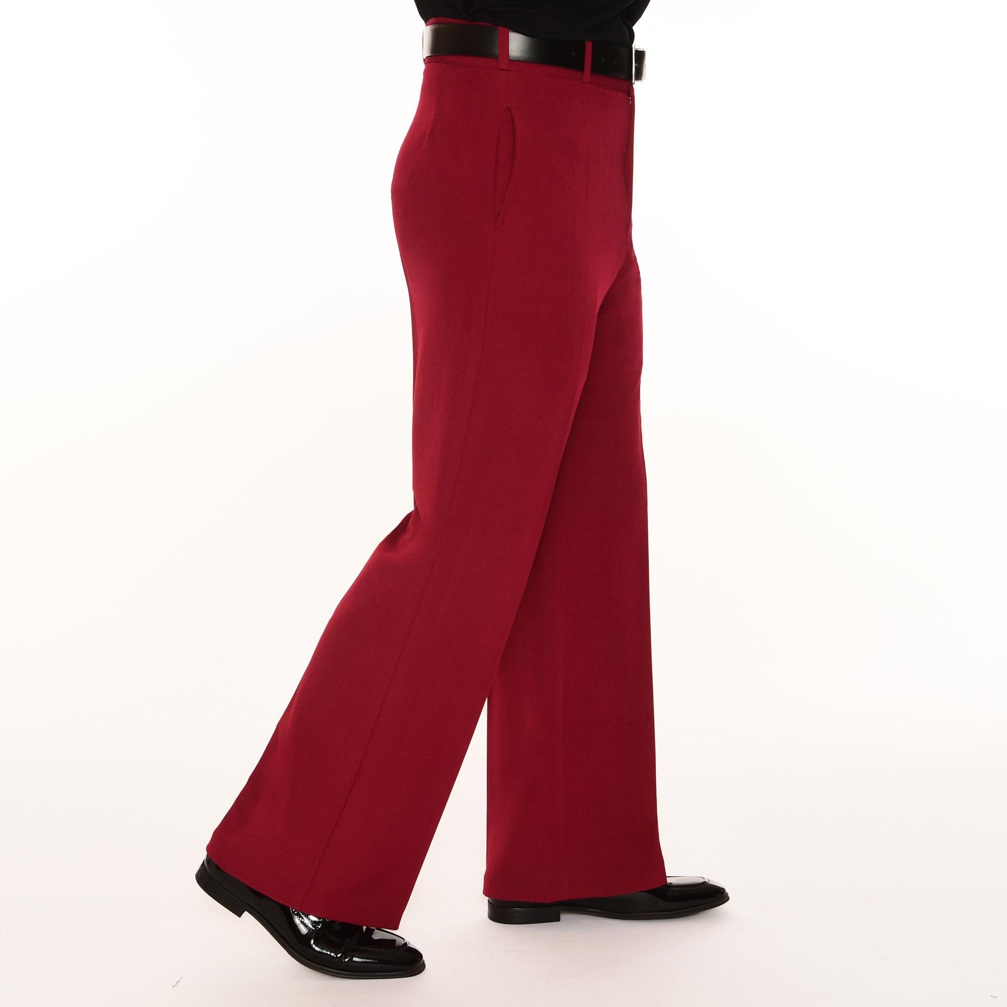 Men's Red Wide Leg Pants | Cranberry Dress Trousers | Retro