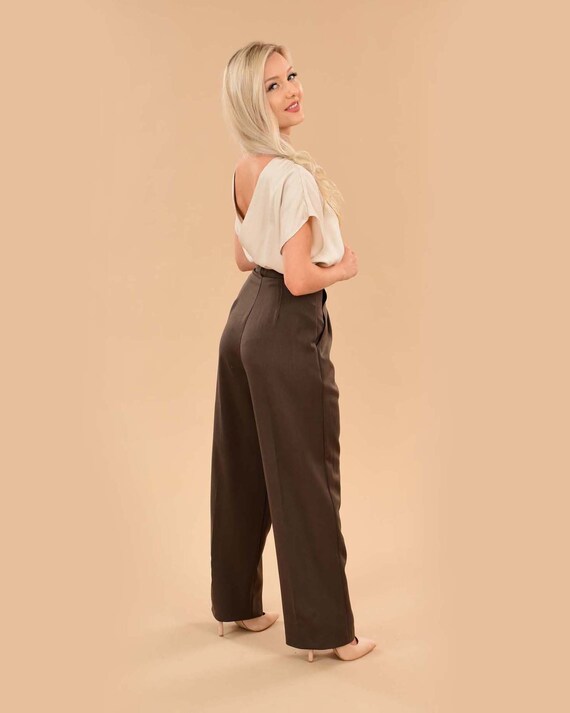 パンツ 50s Vintage 2tuck Wide Brown Trousers Brown Original 1950s Vintage Pants for Men for sale | eBay