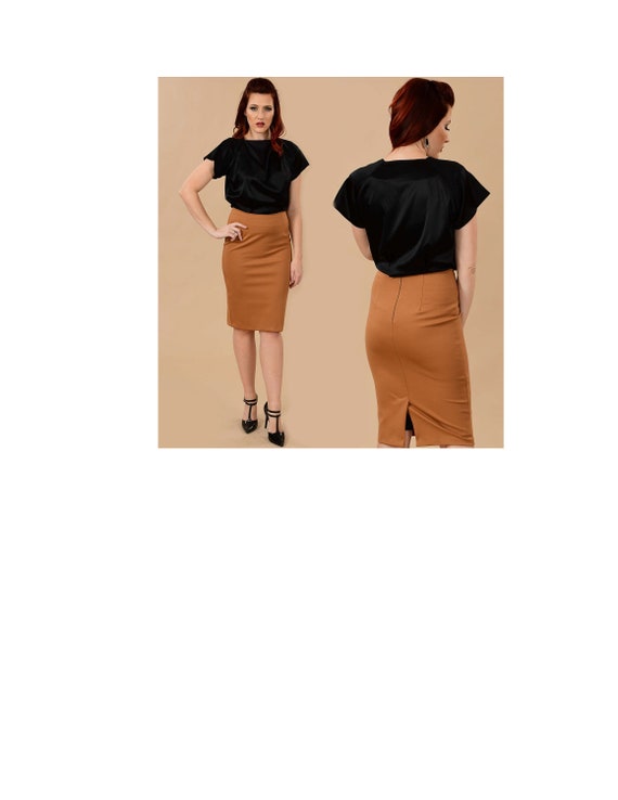 tan knee skirt