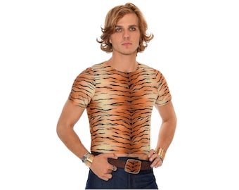 Unisex T-Shirt mit großem Tiger-Print - Glam Short Tee