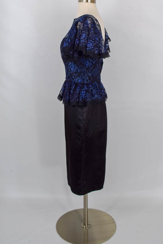 Vintage 1970s Gunne Sax Dress | 70s Black Satin Purpl… - Gem