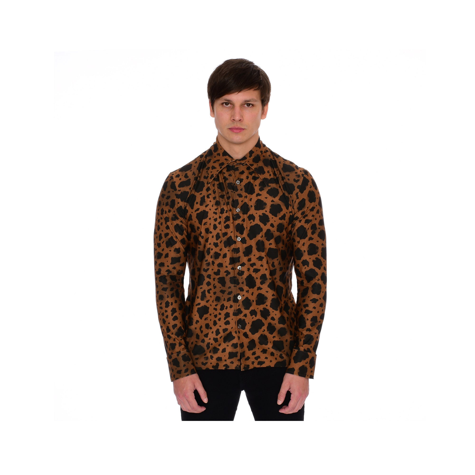 Cheetah Print Shirt Mens Button Down 