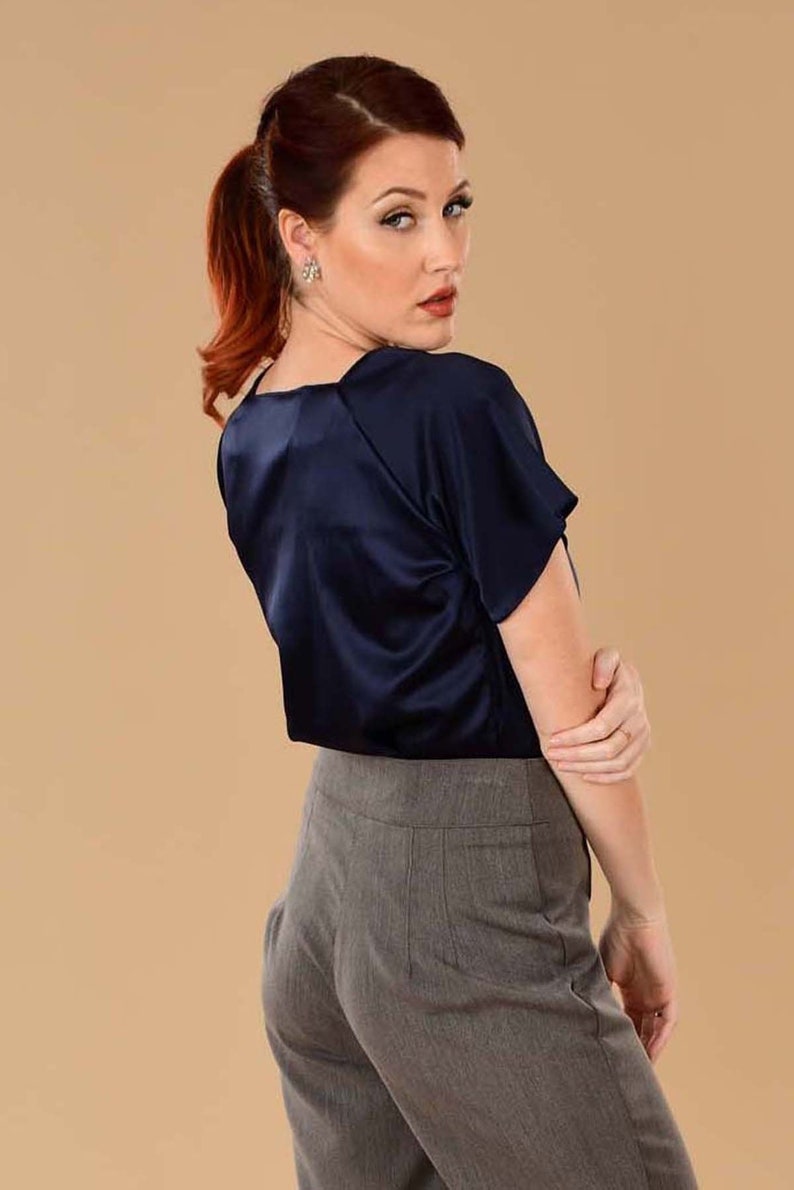 navy evening blouse