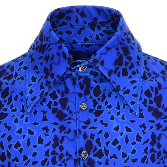 Buy Men's Electric Blue Animal Print Long Sleeve Stretchy Button-up Shirt  Online in India - Etsy