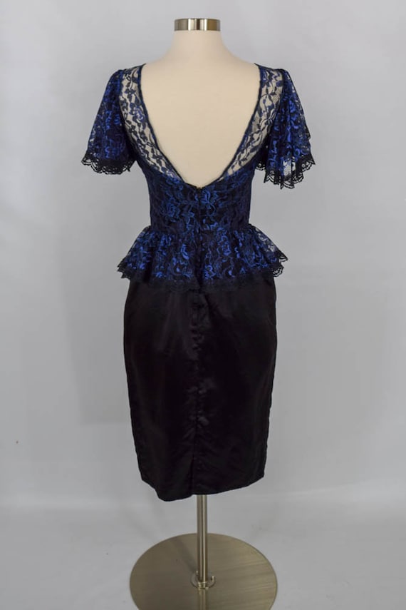 Vintage 1970s Gunne Sax Dress | 70s Black Satin Purpl… - Gem