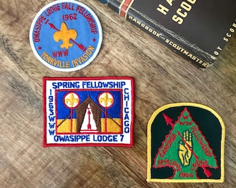 Vintage Boy Scout Patches from early 1960's. All Order of the Arrow patches, various designs, 1962-1964 Unused and in Excellent Cond