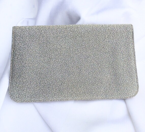 Vintage Hand beaded Clutch  Gray 1940s-1950s Silv… - image 3