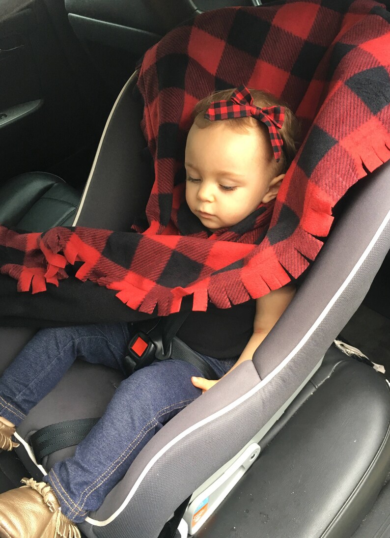 Car seat Poncho Buffalo Plaid baby poncho car seat blanket