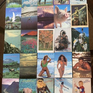 Belles 25 cartes postales canadiennes vintage des années 1980 - toutes inutilisées