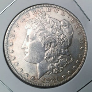 Authentic 1881 Morgan Silver Dollar USA Coin .900 Silver Antique San Francisco Minted AUNC