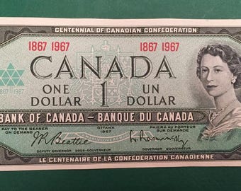 Kanada 1867-1967 Ausgabe Centennial One 1 Dollar keine Seriennummer aus der Mitte