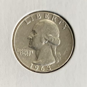 United States 1963 quarter 25 cent 90% Silver coin circulated