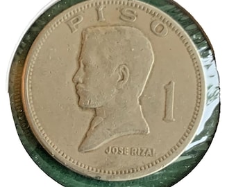1972 Philippines 1 Piso KM# 203~Coat of Arms of the Philippines Circulated