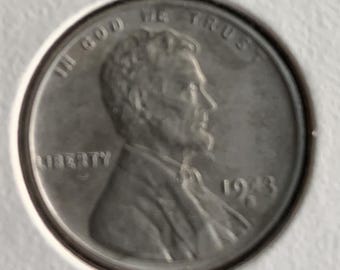 1943 S American Steel Cent Sehr Weak-Strike 4 & S Lincoln Weizen San Francisco Zirkulierte Münze