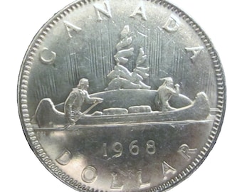 Kanada VINTAGE 1968 Voyogeur 1 Dollar Münze Nickel Ausgezeichnet Fein