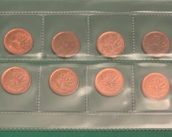 Set von 12 Kanada Kleine 1 Cent Münzen ( 2001-2012 )AU/ UNC Pennies