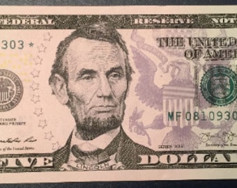 United States 2013 replacement star note 5 dollars bill UNC