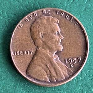 Moneda rara 1957-D Lincoln Anverso 1 Centavo Trigo Penny Liberty Lleno (B) Moneda con Error y (L) en el Borde Moneda Circulada