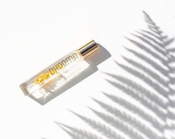 Organic natural perfume | DHARMA |  White floral - 24 karat gold infused | Boho gift