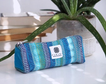 Baby Blue boho Pencil Case Roomy Make up Holder Large Capacity Pencil Case Gift Back to School Stationary Empower Women Charity in Nepal