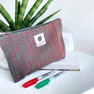 Sac de maquillage vert et rouge Cadeau pour BFF Organisateur Pochette de maquillage pour fiches Accessoire de plage Petit sac de transport pour un ami Eco Living