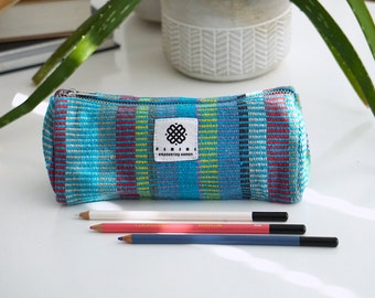 Baby Blue boho Pencil Case Roomy Makeup Holder Large Capacity Pencil Case Gift Back to School Stationary Empower Women Charity in Nepal