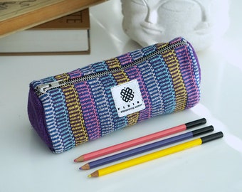 Purple Pencil Case Eco Roomy Pen Holder Large Capacity Pencil Case Gift Back to School Stationary Empower Women Charity Made in Nepal Donate