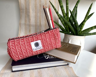 Red Pencil Case Eco Roomy Pen Holder Large Capacity Pencil Case Gift Back to School Stationary Empower Women Charity in Nepal Red Chakra