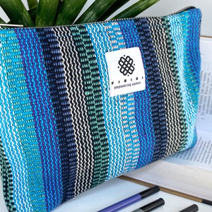 Blue Pouch Pattern Makeup bag Cheap Baby Shower Gift For Boy Index Cards Accessoire Small Carry Bag Felt Pen it's a Boy Checkered Make Up