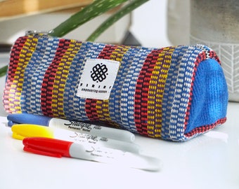 Colourful boho Pencil Case Eco Roomy Pen Holder Large Capacity Pencil Case Gift Back to School Stationary Empower Women Charity in Nepal