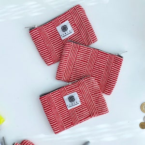 Rot Tiny Wallet Kleine Münze Geldbörse Make-Up Reißverschluss-Beutel Reiseveranstalter Tampon-Kasten Für weibliche Produkte Weihnachtsgeschenke Strumpf Stuffer