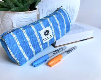 Baby Blue Boy's Pencil Case for a Boy Roomy Large Capacity Pen Case Gift Stationary Empower Women Charity Made in Nepal First Day of School