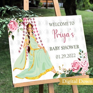 Godh Bharai sign Godh bharai welcome sign Seemantham decor Indian baby shower welcome sign Hindu baby shower ceremony sign Indian wedding