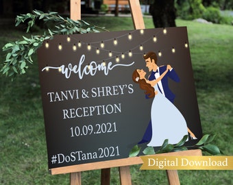 Wedding Reception Welcome sign, Reception welcome sign, Reception ceremony, Reception ceremony sign, Indian wedding sign, Reception decor