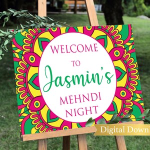 Mehndi Welcome sign, henna welcome sign, Mehndi ceremony, Mehndi ceremony sign, Indian wedding sign, Mehndi decor