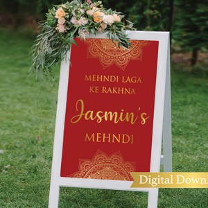 Mehndi Ceremony Welcome sign, henna welcome sign, Mehndi ceremony, Mehndi ceremony sign, Indian wedding sign, Mehndi decor