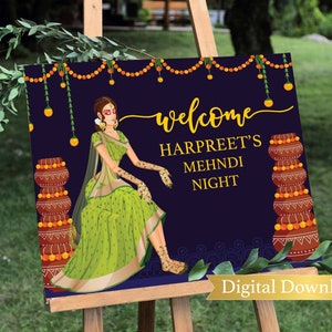 Mehndi Welcome sign, henna welcome sign, Mehndi ceremony, Mehndi ceremony sign, Indian wedding sign, Mehndi decor