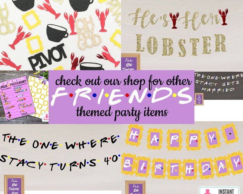 Friends Theme Banner/ Friends Tv Show Party banner/ Friends TV Show Party Banner / Friends TV Show Wedding / Friends TV Show Bride image 7