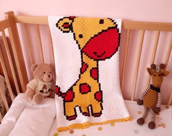 Fatto a mano Uncinetto Soft Funny Cotton Coperta per bambini con Giraffa