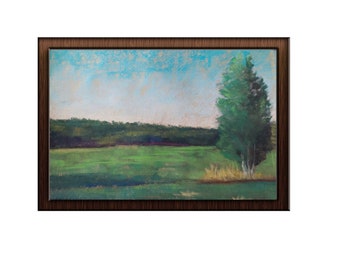 Original Soft Pastel Tree Painting, Pastel Drawing, landscape