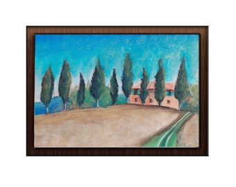 Original Soft Pastel Painting, Pastel Drawing, landscape