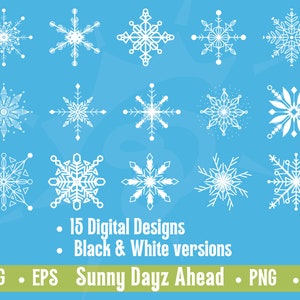 Snowflake SVG Christmas Clipart, Christmas SVG Bundle, Winter Clipart