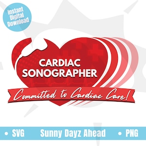 Clipart de regalos para ecografistas cardíacos, póster de ecografía SVG, proyecto de Cricut de atención médica PNG, decoración de oficina de ecografía, arte médico
